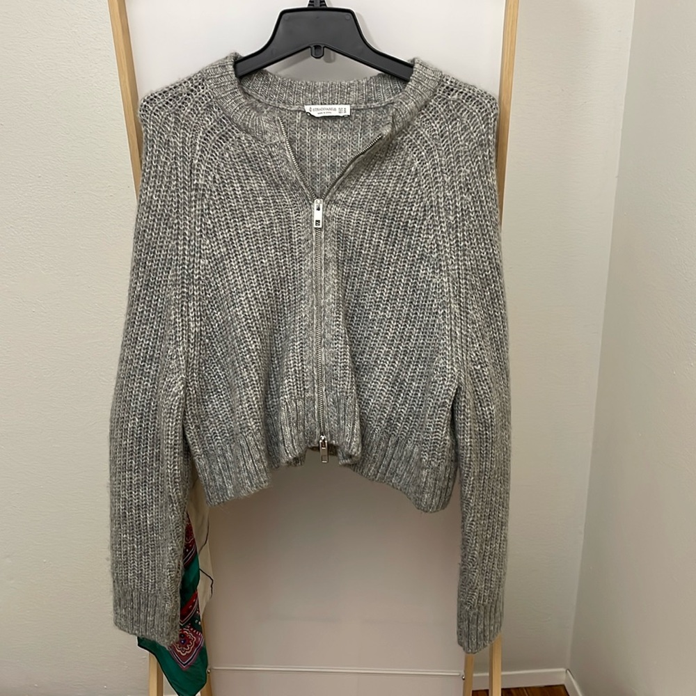 ASOS rib zip-up cardigan